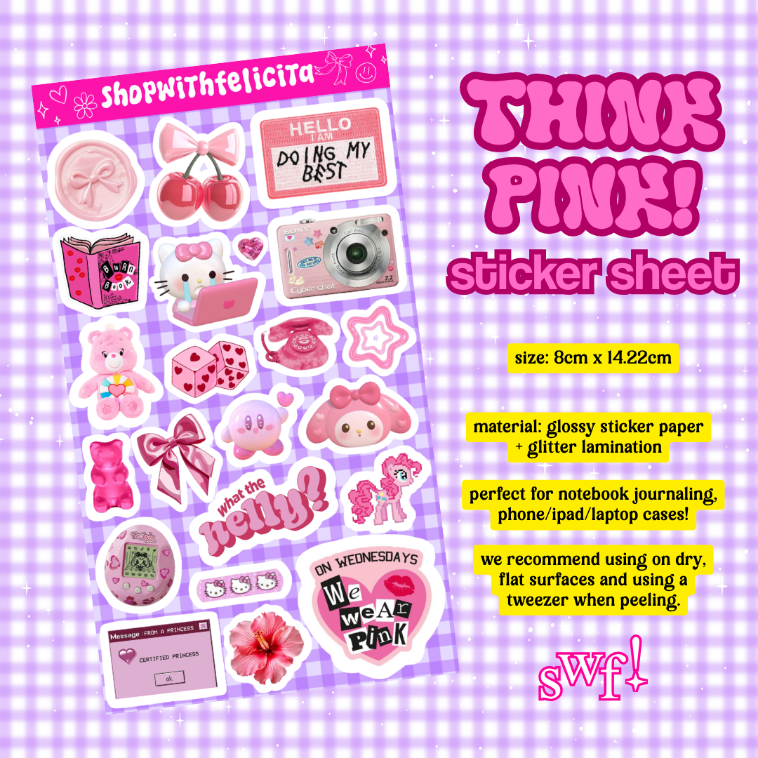 [sticker sheet] think pink!