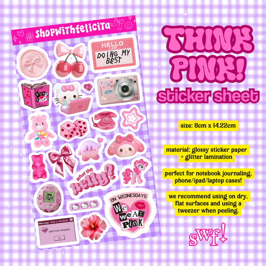 [sticker sheet] think pink!