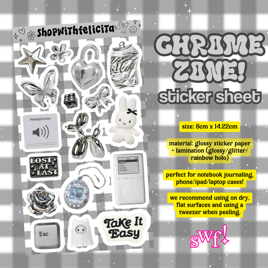 [sticker sheet] chrome zone! ⋆˚꩜｡