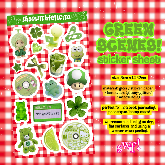 [sticker sheet] green scenes! ⋆˚꩜｡
