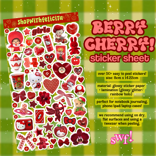 [sticker sheet] berry cherry! ⋆˚꩜｡