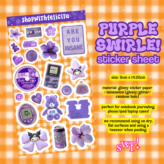 [sticker sheet] purple swirle! ⋆˚꩜｡