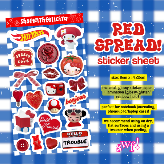 [sticker sheet] red spread! ⋆˚꩜｡