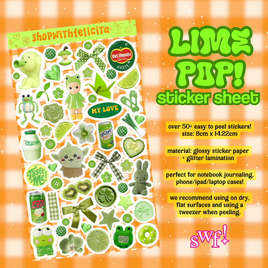 [sticker sheet] lime pop!