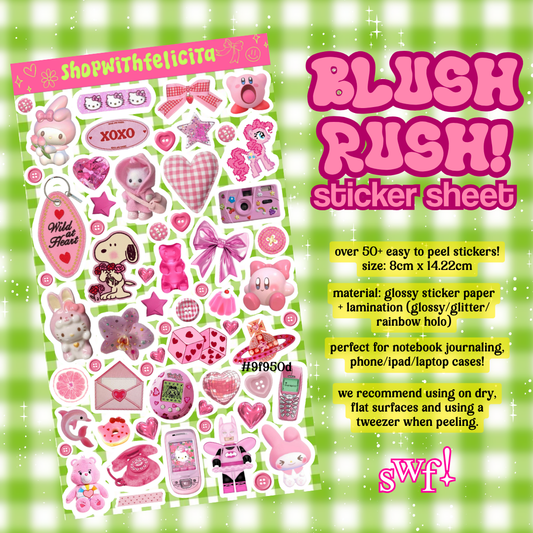 [sticker sheet] blush rush! ⋆˚꩜｡
