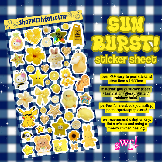[sticker sheet] sun burst! ⋆˚꩜｡