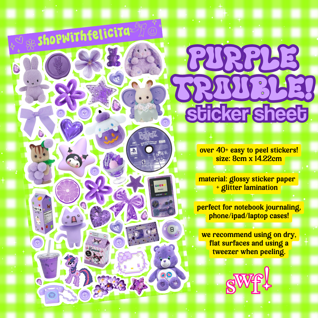 [sticker sheet] purple trouble!