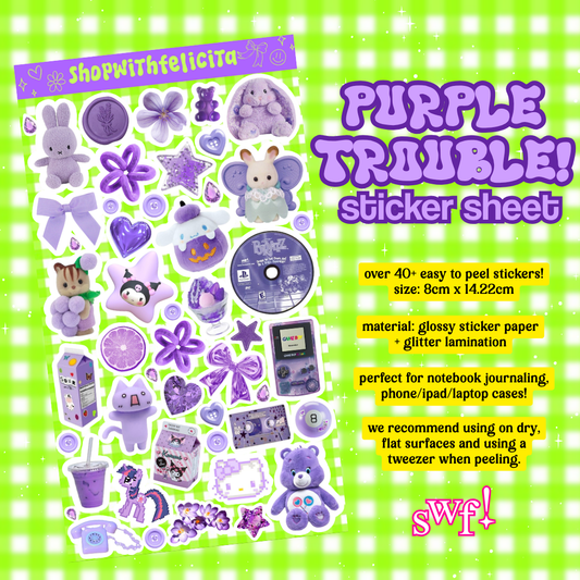 [sticker sheet] purple trouble!