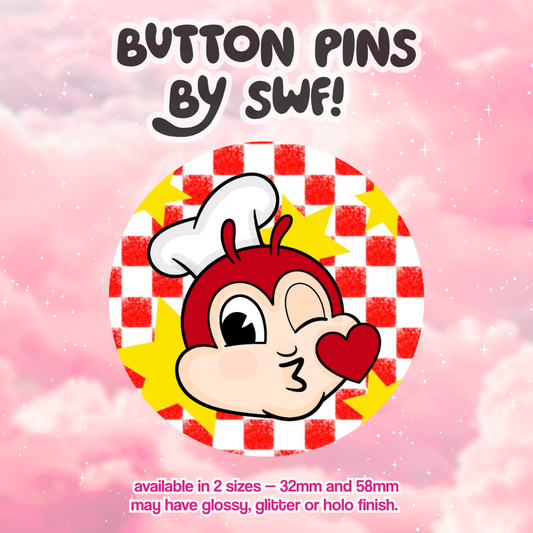 jollibee [red ver.] button pin.. ⭑.ᐟ