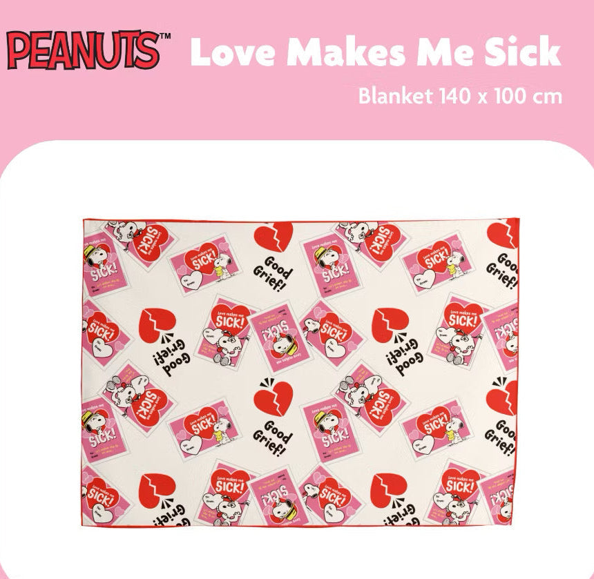 [PREORDER] Peanuts Snoopy Love Makes Me Sick Blanket