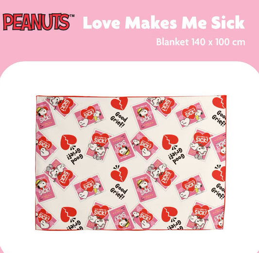 [PREORDER] Peanuts Snoopy Love Makes Me Sick Blanket