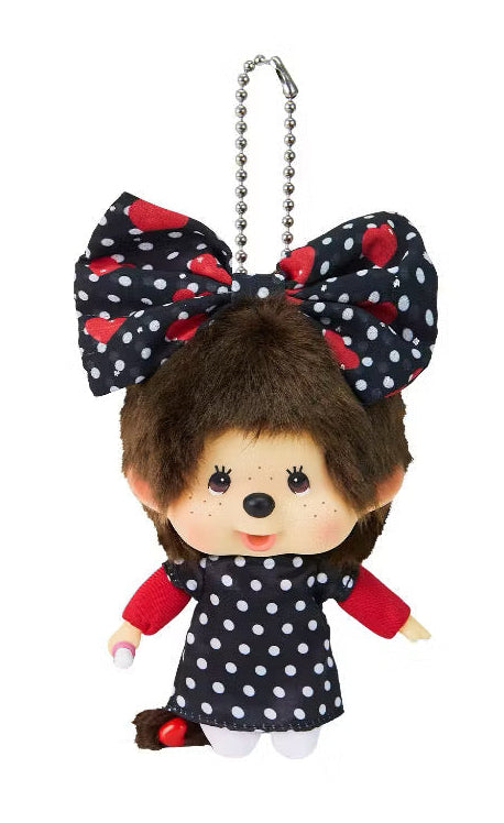 [PREORDER] Monchhichi Costume Big Head Keychain - Brown with Black Ribbon