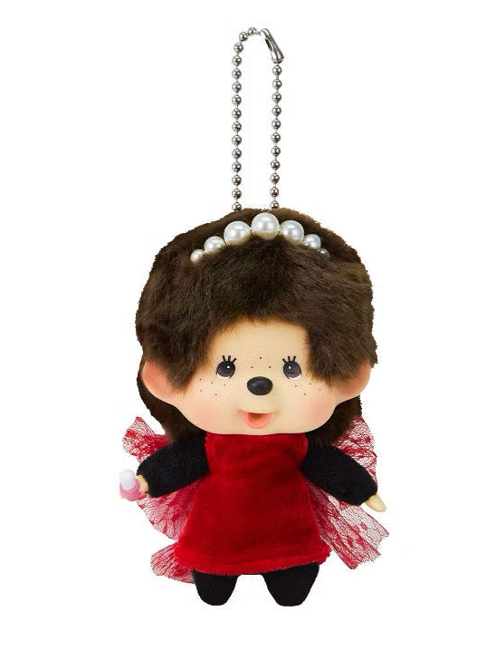 [PREORDER] Monchhichi Costume Big Head Keychain - Red One Piece