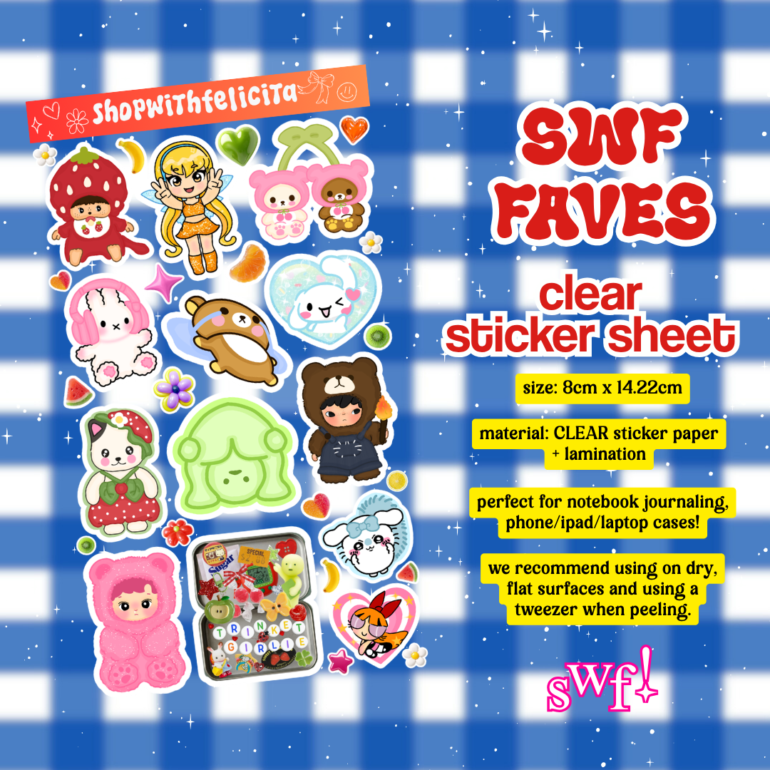 [sticker sheet] swf faves clear sticker sheet